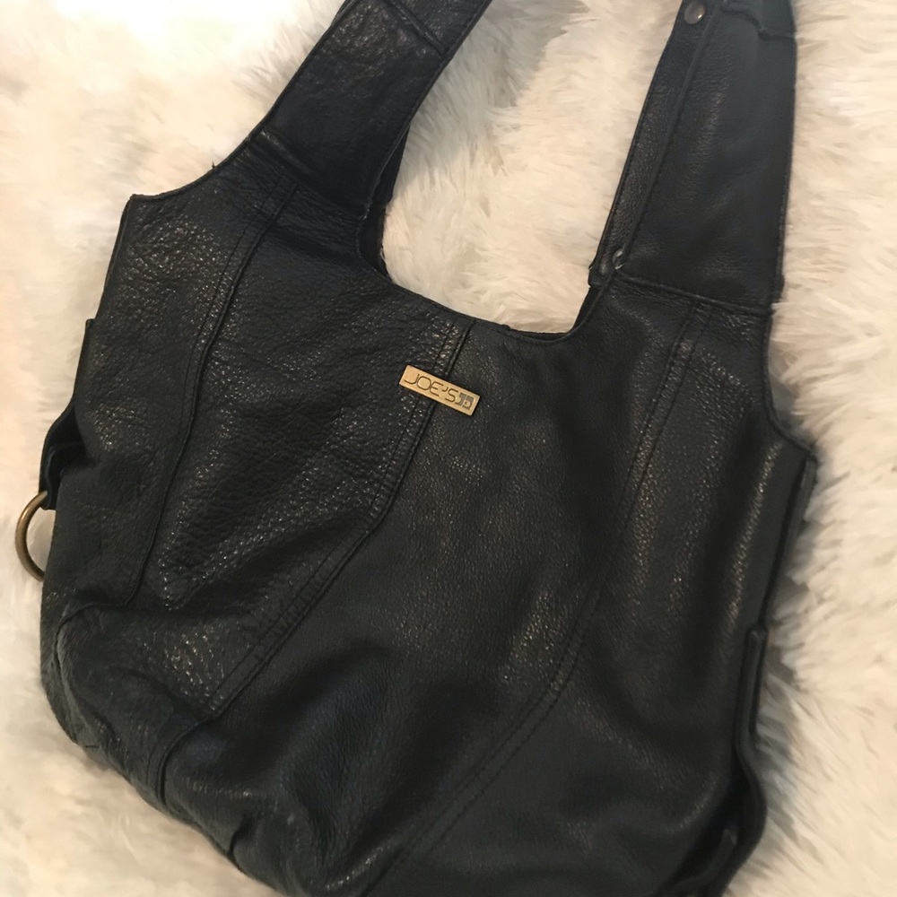 Joe’s jeans brand 100% leather PURSE black hobo style shoulder slouchy soft